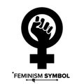 Feminism Protest Symbol Vector. Feminism Woman Gender Power. Female Icon. Feminist Hand. Girls Rights. Isolated Royalty Free Stock Photo