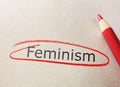 Feminism red circle Royalty Free Stock Photo