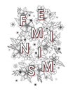 Feminism - stylish print for t shirts, posters, cards and prints