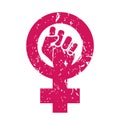 Woman Symbol Vector. Feminism Power. Female Icon. Feminist Hand. Girls Rights. Women Resist. Isolated Illustration Royalty Free Stock Photo