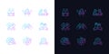 Feminist activity gradient icons set for dark and light mode