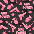 Feminist background. Girl power. Love.