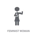 Feminist Woman icon. Trendy Feminist Woman logo concept on white