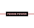 Femme Power slogan, modern graphic with black and red horizontal lines. Fashion vector design for t-shirt. Tee print.