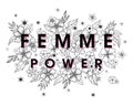 Femme Power - stylish print for t shirts, posters, cards and prints