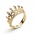 Elegant Gold Crown Ring With Diamonds - Inspired By Daan Roosegaarde Royalty Free Stock Photo