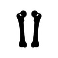 Black solid icon for Femur, bone and calcuim