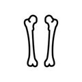 Black line icon for Femur, bone and calcuim
