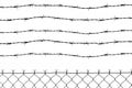 Fence with 5 barbed wires Royalty Free Stock Photo