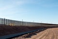 Fence along the U.S. Mexican border in El Paso, Texas Royalty Free Stock Photo