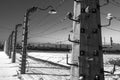 Fence around concentration camp of Auschwitz Birkenau, Poland