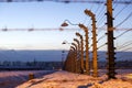 Fence around concentration camp of Auschwitz Birkenau, Poland