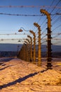 Fence around concentration camp of Auschwitz Birkenau, Poland