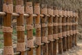 Fence of bamboo poles wrapped with rope Royalty Free Stock Photo