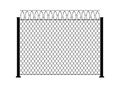 Fence barbed wire metal chain link. Mesh steel net texture fence cage grid wall