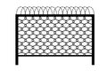 Fence barbed wire metal chain link. Mesh steel net texture fence cage grid wall. Vector illustration. Eps 10. Royalty Free Stock Photo