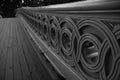 Fence of Bow bridge in close up view, Central Park