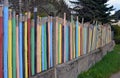 Fence of colorful pencils Royalty Free Stock Photo