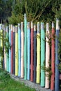 Fence of colorful pencils Royalty Free Stock Photo