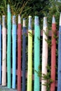 Fence of colorful pencils Royalty Free Stock Photo