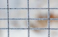 A fence covered in ice and snow Royalty Free Stock Photo