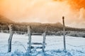 Fence covered with ice Royalty Free Stock Photo