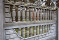 Fence - decorative concrete wall in a park.