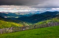 Fence on the edge of the hillside Royalty Free Stock Photo