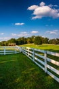 Fence and farm field in rural Howard County, Maryland.