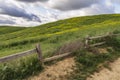 Fence, Field, and Clouds at Chino Hills State Park