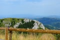 Fence and flower on a mountain lookout