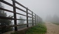 Fence in fog Royalty Free Stock Photo
