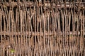 Fence in the form of a rural wattle fence Royalty Free Stock Photo