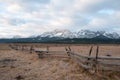 Fence in front of Mountains Royalty Free Stock Photo