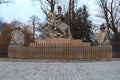 Fence in front of statue in Warsaw