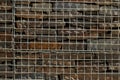 Fence with gabions and stones
