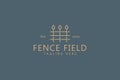 Fence and Gate Simple Line Logo Concept. Farm Field Object. Royalty Free Stock Photo