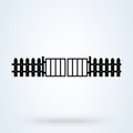 Fence with gate. Simple vector modern icon design illustration Royalty Free Stock Photo