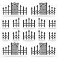 Fence Gates icon set, vector symbol.