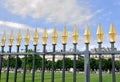 Fence with golden points