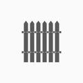 Fence icon, fencing, picket, railing, grating, stockade