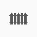 Fence icon, fencing, picket, railing, grating, stockade