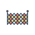 Color illustration icon for fence, rampart and defense