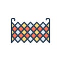 Color illustration icon for fence, mesh and rampart