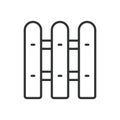 Fence, icon in line design. Fence, boundary, wall, gate, security, protection, barrier, enclosure on white background