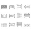 Fence icon vector set. paling illustration sign collection. fencing symbol. hedge logo.