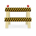 Fence light construction icon. Under construction, street traffic barrier. Black and yellow stripes with lights Royalty Free Stock Photo