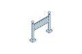 fence light construction isometric icon. 3d line art technical drawing. Editable stroke vector Royalty Free Stock Photo