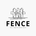 Fence line art logo vector illustration design Royalty Free Stock Photo