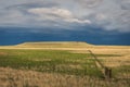 Fence line in western New Mexico Royalty Free Stock Photo